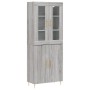 Aparador alto madera contrachapada gris sonoma 69,5x34x180 cm de vidaXL, Aparadores - Ref: Foro24-3198207, Precio: 161,84 €, ...