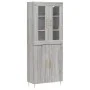 High sideboard sonoma gray plywood 69.5x34x180 cm by vidaXL, Sideboards - Ref: Foro24-3198207, Price: 160,14 €, Discount: %