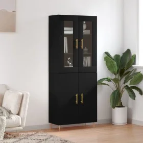 Tall black plywood sideboard 69.5x34x180 cm by vidaXL, Sideboards - Ref: Foro24-3198202, Price: 154,61 €, Discount: %