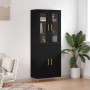 Aparador alto madera contrachapada negro 69,5x34x180 cm de vidaXL, Aparadores - Ref: Foro24-3198202, Precio: 156,10 €, Descue...