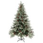 Árbol de Navidad con luces y piñas PVC PE verde y blanco 150 cm de vidaXL, Arboles de navidad - Ref: Foro24-3094564, Precio: ...
