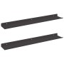 Estante de pared con estante 2 pcs Negro 80 x 18 x 2.5 cm en Estanterías | Comprar online en Foru.es