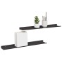 Estante de pared con estante 2 pcs Negro 80 x 18 x 2.5 cm en Estanterías | Comprar online en Foru.es