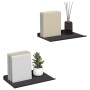 Estante de pared con estante 2 pcs Negro 80 x 18 x 2.5 cm en Estanterías | Comprar online en Foru.es