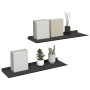 Estante de pared con estante 2 pcs Negro 60 x 18 x 2,5 cm en Estanterías | Comprar online en Foru.es