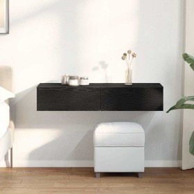 Estante de pared con cajones de madera contrachapada negro en Estanterías | Comprar online en Foru.es