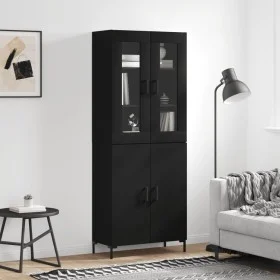 Tall black plywood sideboard 69.5x34x180 cm by vidaXL, Sideboards - Ref: Foro24-3198210, Price: 161,04 €, Discount: %