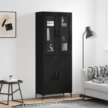 Aparador alto madera contrachapada negro 69,5x34x180 cm de vidaXL, Aparadores - Ref: Foro24-3198210, Precio: 160,89 €, Descue...