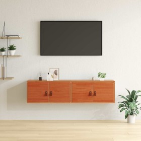Armario de Pared con estante 2 pcs Marrón cera 60 x 30 x 30 cm en Estanterías | Comprar online en Foru.es