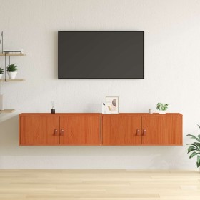 Armario de Pared con estante 2 pcs Marrón cera 80 x 30 x 30 cm en Estanterías | Comprar online en Foru.es