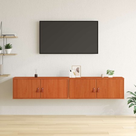 Armario de Pared con estante 2 pcs Marrón cera 80 x 30 x 30 cm en Estanterías | Comprar online en Foru.es