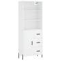 Aparador alto madera contrachapada blanco 69,5x34x180 cm de vidaXL, Aparadores - Ref: Foro24-3189453, Precio: 160,11 €, Descu...