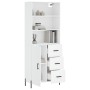 Aparador alto madera contrachapada blanco 69,5x34x180 cm de vidaXL, Aparadores - Ref: Foro24-3189453, Precio: 160,11 €, Descu...