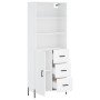 Aparador alto madera contrachapada blanco 69,5x34x180 cm de vidaXL, Aparadores - Ref: Foro24-3189453, Precio: 160,11 €, Descu...