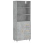 Aparador alto madera contrachapada gris hormigón 69,5x34x180 cm de vidaXL, Aparadores - Ref: Foro24-3189425, Precio: 148,54 €...