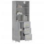 Aparador alto madera contrachapada gris hormigón 69,5x34x180 cm de vidaXL, Aparadores - Ref: Foro24-3189425, Precio: 148,54 €...