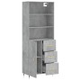 Aparador alto madera contrachapada gris hormigón 69,5x34x180 cm de vidaXL, Aparadores - Ref: Foro24-3189425, Precio: 148,54 €...