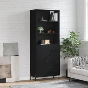 Tall black plywood sideboard 69.5x34x180 cm by vidaXL, Sideboards - Ref: Foro24-3189454, Price: 169,82 €, Discount: %