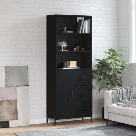 Aparador alto madera contrachapada negro 69,5x34x180 cm de vidaXL, Aparadores - Ref: Foro24-3189454, Precio: 171,03 €, Descue...