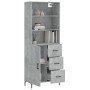 Aparador alto madera contrachapada gris hormigón 69,5x34x180 cm de vidaXL, Aparadores - Ref: Foro24-3189449, Precio: 155,50 €...