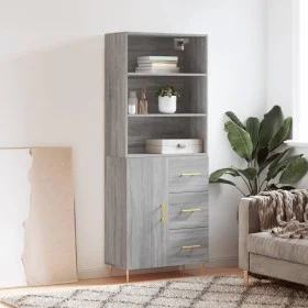 Aparador alto madera contrachapada gris sonoma 69,5x34x180 cm by vidaXL, Sideboards - Ref: Foro24-3189435, Price: 145,04 €, D...