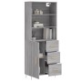 Aparador alto madera contrachapada gris sonoma 69,5x34x180 cm de vidaXL, Aparadores - Ref: Foro24-3189435, Precio: 154,82 €, ...