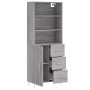 Aparador alto madera contrachapada gris sonoma 69,5x34x180 cm de vidaXL, Aparadores - Ref: Foro24-3189435, Precio: 154,82 €, ...