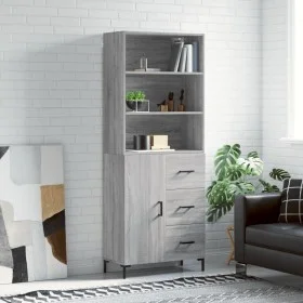 Aparador alto madera contrachapada gris sonoma 69,5x34x180 cm by vidaXL, Sideboards - Ref: Foro24-3189451, Price: 161,89 €, D...