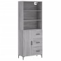 Aparador alto madera contrachapada gris sonoma 69,5x34x180 cm de vidaXL, Aparadores - Ref: Foro24-3189451, Precio: 165,82 €, ...