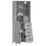 Aparador alto madera contrachapada gris sonoma 69,5x34x180 cm de vidaXL, Aparadores - Ref: Foro24-3189451, Precio: 165,82 €, ...