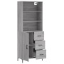 Aparador alto madera contrachapada gris sonoma 69,5x34x180 cm de vidaXL, Aparadores - Ref: Foro24-3189451, Precio: 165,82 €, ...