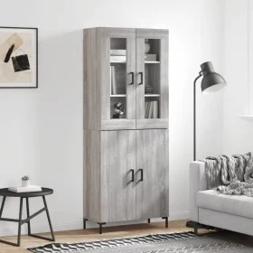 Hohes Sideboard aus sonomagrauem Sperrholz, 69,5 x 34 x 180 cm von vidaXL, Sideboards - Ref: Foro24-3198215, Preis: 151,06 €,...