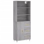 Aparador alto madera contrachapada gris sonoma 69,5x34x180 cm de vidaXL, Aparadores - Ref: Foro24-3189427, Precio: 154,89 €, ...