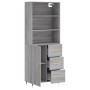 Aparador alto madera contrachapada gris sonoma 69,5x34x180 cm de vidaXL, Aparadores - Ref: Foro24-3189427, Precio: 154,89 €, ...