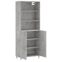 Aparador alto madera contrachapada gris hormigón 69,5x34x180 cm de vidaXL, Aparadores - Ref: Foro24-3189233, Precio: 129,77 €...