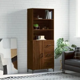 Tall oak brown plywood sideboard 69.5x34x180 cm by vidaXL, Sideboards - Ref: Foro24-3189452, Price: 154,63 €, Discount: %