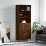Aparador alto madera contrachapada marrón roble 69,5x34x180 cm de vidaXL, Aparadores - Ref: Foro24-3189452, Precio: 164,85 €,...