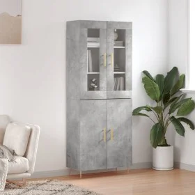 Concrete gray plywood tall sideboard 69.5x34x180 cm by vidaXL, Sideboards - Ref: Foro24-3198205, Price: 148,04 €, Discount: %