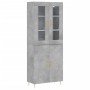 Aparador alto madera contrachapada gris hormigón 69,5x34x180 cm de vidaXL, Aparadores - Ref: Foro24-3198205, Precio: 149,91 €...