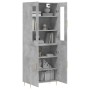 Aparador alto madera contrachapada gris hormigón 69,5x34x180 cm de vidaXL, Aparadores - Ref: Foro24-3198205, Precio: 149,91 €...