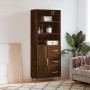 Aparador alto madera contrachapada marrón roble 69,5x34x180 cm de vidaXL, Aparadores - Ref: Foro24-3189428, Precio: 158,36 €,...