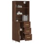 Aparador alto madera contrachapada marrón roble 69,5x34x180 cm de vidaXL, Aparadores - Ref: Foro24-3189428, Precio: 158,36 €,...