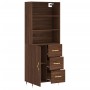 Aparador alto madera contrachapada marrón roble 69,5x34x180 cm de vidaXL, Aparadores - Ref: Foro24-3189428, Precio: 158,36 €,...
