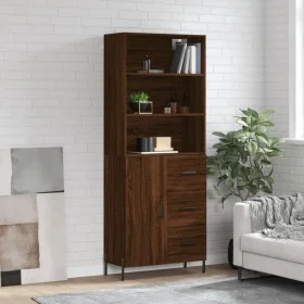 Aparador alto madera contrachapada marrón roble 69,5x34x180 cm de vidaXL, Aparadores - Ref: Foro24-3189460, Precio: 164,17 €,...