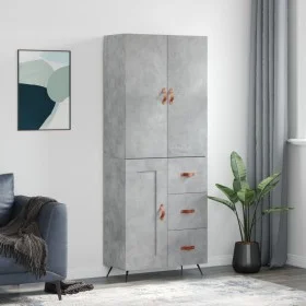 Aparador alto madera contrachapada gris hormigón 69,5x34x180 cm by vidaXL, Sideboards - Ref: Foro24-3195991, Price: 166,94 €,...