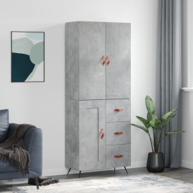 Aparador alto madera contrachapada gris hormigón 69,5x34x180 cm de vidaXL, Aparadores - Ref: Foro24-3195991, Precio: 169,13 €...