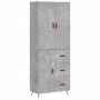 Aparador alto madera contrachapada gris hormigón 69,5x34x180 cm by vidaXL, Sideboards - Ref: Foro24-3195991, Price: 166,94 €,...