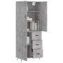 Aparador alto madera contrachapada gris hormigón 69,5x34x180 cm de vidaXL, Aparadores - Ref: Foro24-3195991, Precio: 169,13 €...