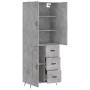 Aparador alto madera contrachapada gris hormigón 69,5x34x180 cm de vidaXL, Aparadores - Ref: Foro24-3195991, Precio: 169,13 €...