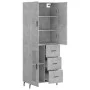 Tall plywood gray concrete sideboard 69.5x34x180 cm by vidaXL, Sideboards - Ref: Foro24-3195975, Price: 158,68 €, Discount: %